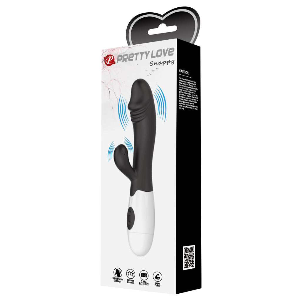 PrettyLove Snappy vibrador dual color negro