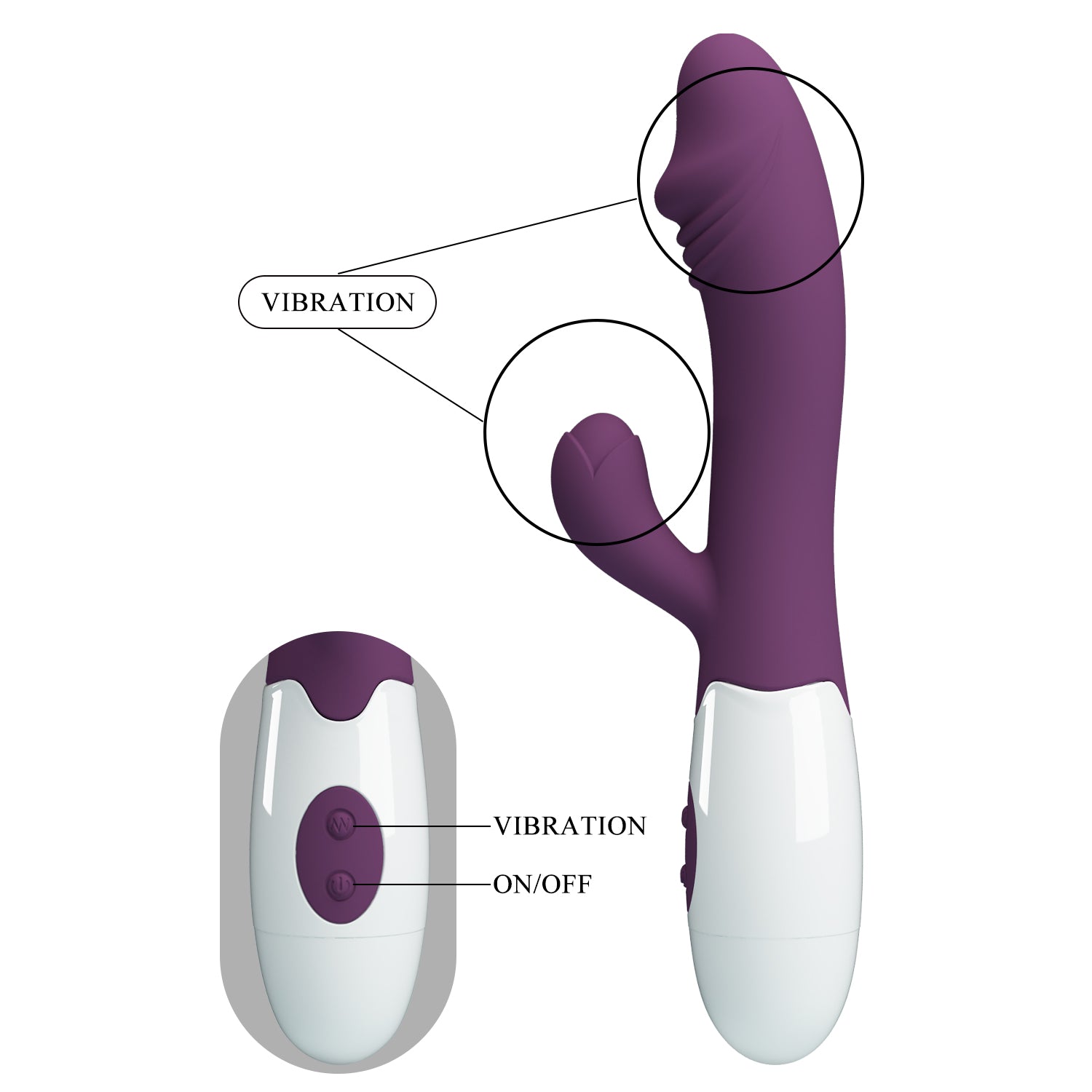 PrettyLove Snappy morado detalle del diseño
